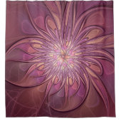 Abstracte moderne bloemfractale kunst Bessenkleure Douchegordijn (Voorkant)