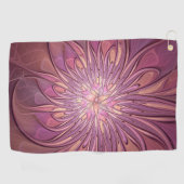 Abstracte moderne bloemfractale kunst Bessenkleure Golfhanddoek (Horizontaal)