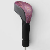 Abstracte moderne bloemfractale kunst Bessenkleure Golfheadcover (Schuin)