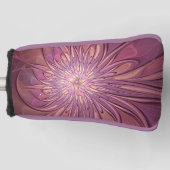 Abstracte moderne bloemfractale kunst Bessenkleure Golfheadcover (Voorkant)