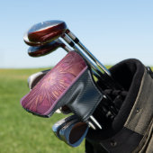 Abstracte moderne bloemfractale kunst Bessenkleure Golfheadcover (Insitu)
