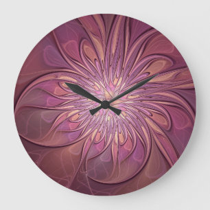 Abstracte moderne bloemfractale kunst Bessenkleure Grote Klok