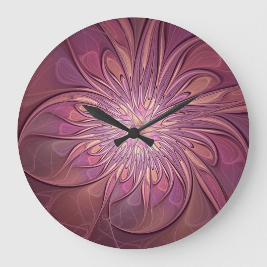 Abstracte moderne bloemfractale kunst Bessenkleure Grote Klok (Voorkant)