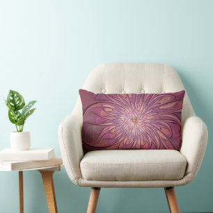 Abstracte moderne bloemfractale kunst Bessenkleure Kussen