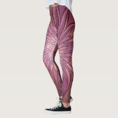 Abstracte moderne bloemfractale kunst Bessenkleure Leggings (Links)