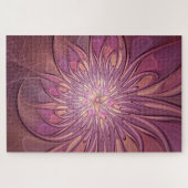 Abstracte moderne bloemfractale kunst Bessenkleure Legpuzzel (Horizontaal)