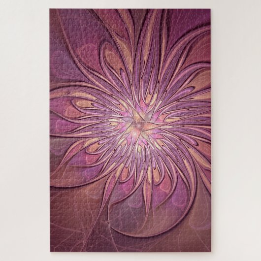Abstracte moderne bloemfractale kunst Bessenkleure Legpuzzel (Verticaal)