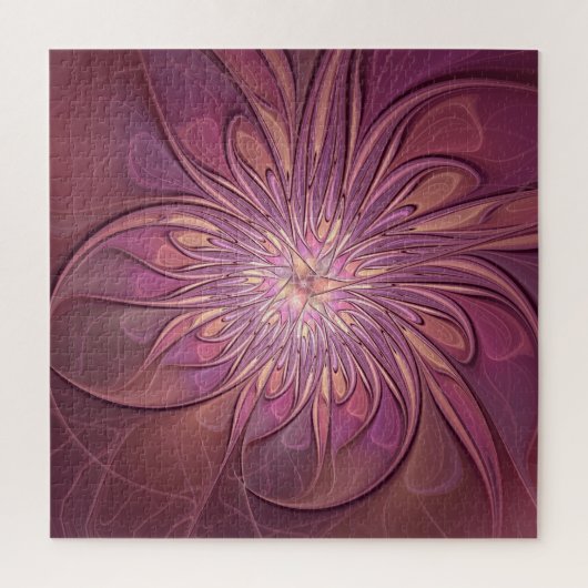 Abstracte moderne bloemfractale kunst Bessenkleure Legpuzzel (Verticaal)