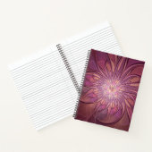 Abstracte moderne bloemfractale kunst Bessenkleure Notitieboek (Binnen)