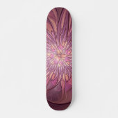 Abstracte moderne bloemfractale kunst Bessenkleure Persoonlijk Skateboard (Voorkant)