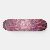 Abstracte moderne bloemfractale kunst Bessenkleure Persoonlijk Skateboard (Horizontaal)