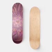 Abstracte moderne bloemfractale kunst Bessenkleure Persoonlijk Skateboard (Voorkant)