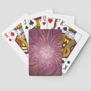 Abstracte moderne bloemfractale kunst Bessenkleure Pokerkaarten