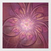 Abstracte moderne bloemfractale kunst Bessenkleure Raamsticker (Vel)