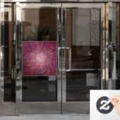 Abstracte moderne bloemfractale kunst Bessenkleure Raamsticker (Kantoordeur)
