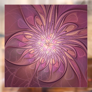 Abstracte moderne bloemfractale kunst Bessenkleure Raamsticker