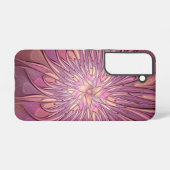 Abstracte moderne bloemfractale kunst Bessenkleure Samsung Galaxy Hoesje (Achterkant horizontaal)