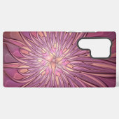 Abstracte moderne bloemfractale kunst Bessenkleure Samsung Galaxy Hoesje (Achterkant horizontaal)