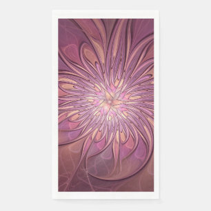 Abstracte moderne bloemfractale kunst Bessenkleure Servet