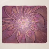 Abstracte moderne bloemfractale kunst Bessenkleure Sherpa Deken (Voorkant (horizontaal))