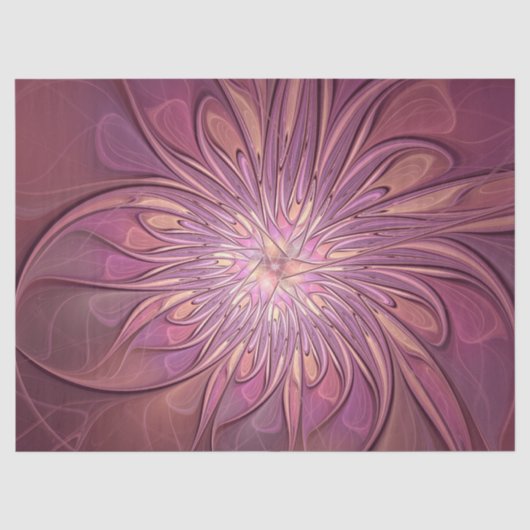 Abstracte moderne bloemfractale kunst Bessenkleure Tissuepapier (Voorkant)