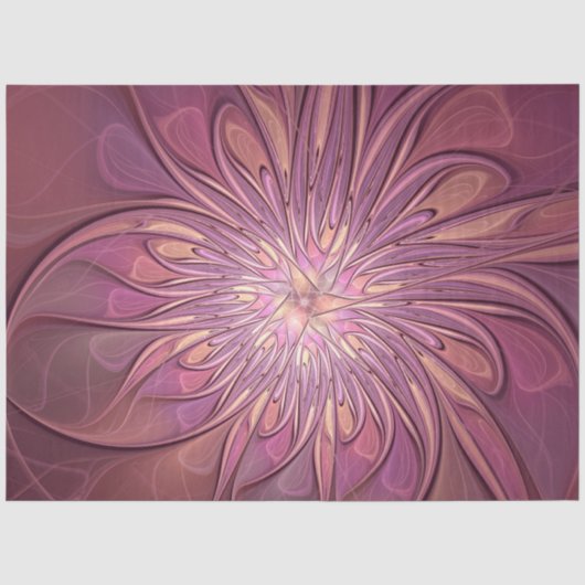 Abstracte moderne bloemfractale kunst Bessenkleure Tissuepapier (Voorkant)
