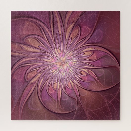 Abstracte moderne bloemfractalkunst bessen kleuren legpuzzel (Verticaal)