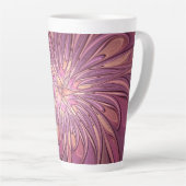 Abstracte moderne bloemige fractal kunst bessen kl latte mok (Rechterhoek)