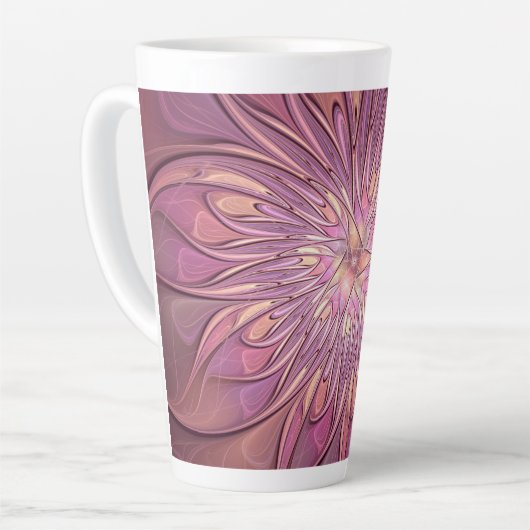 Abstracte moderne bloemige fractal kunst bessen kl latte mok (Linkerhoek)