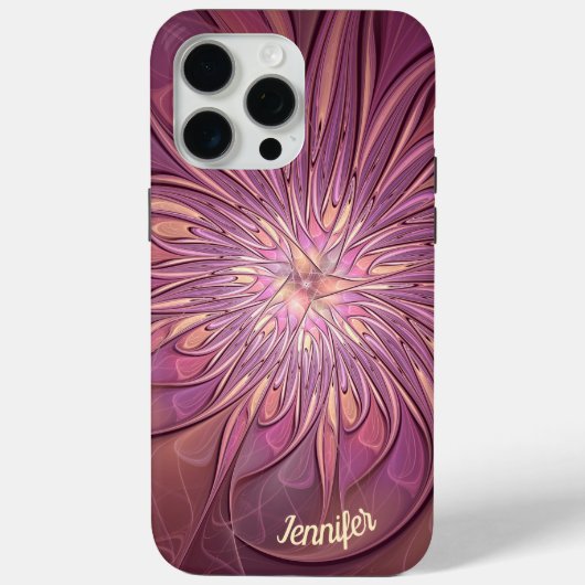 Abstracte Moderne Bloemige Fractale Bessenkleuren Case-Mate iPhone Case (Achterkant)
