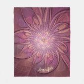 Abstracte Moderne Bloemige Fractale Bessenkleuren  Fleece Deken (Voorkant)