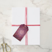 Abstracte moderne bloemige fractale kunst bes kleu cadeaulabel (Met Touw)