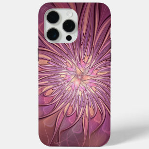 Abstracte moderne bloemige fractale kunst bes kleu iPhone 15 pro max hoesje