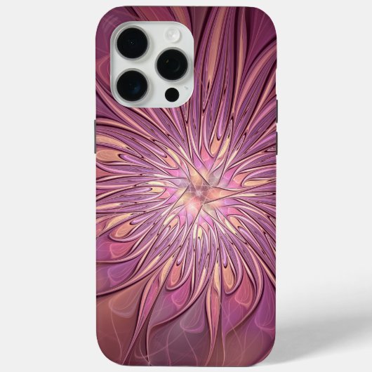 Abstracte moderne bloemige fractale kunst bes kleu Case-Mate iPhone case (Achterkant)