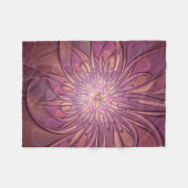 Abstracte moderne bloemige fractale kunst bes kleu fleece deken (Voorkant (Horizontaal))