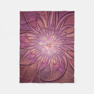 Abstracte moderne bloemige fractale kunst bes kleu fleece deken