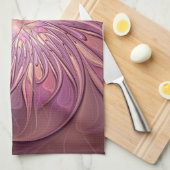 Abstracte moderne bloemige fractale kunst bes kleu theedoek (Quarter Fold)