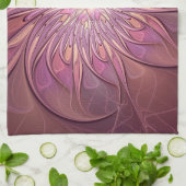 Abstracte moderne bloemige fractale kunst bes kleu theedoek (Gevouwen)
