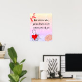 Abstracte moderne bloemkunst en liefdescitaat poster (Thuiskantoor)