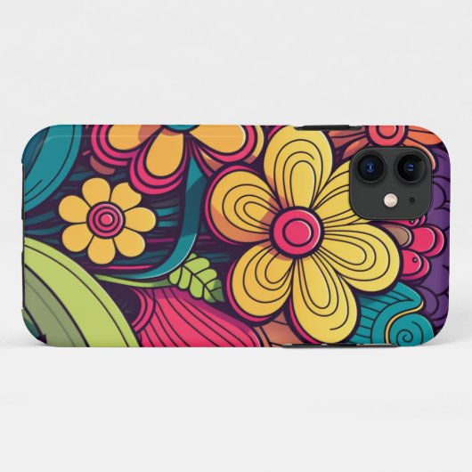 Abstracte moderne bloesemdoedelen Case-Mate iPhone case (Achterkant (horizontaal))