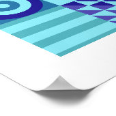 Abstracte moderne blues greens geometrische vormen poster (Hoek)