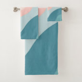 Abstracte Moderne Blush Roze Mint Collectie Bad Handdoek (Insitu)
