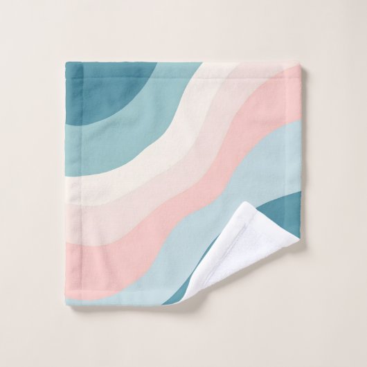 Abstracte Moderne Blush Roze Mint Collectie Bad Handdoek (Wasdoekje)