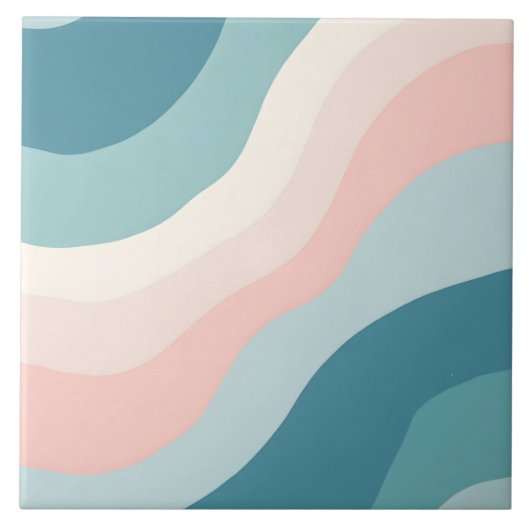 Abstracte Moderne Blush Roze Mint Collectie Tegeltje (Voorkant)