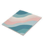Abstracte Moderne Blush Roze Mint Collectie Tegeltje (Zijkant)
