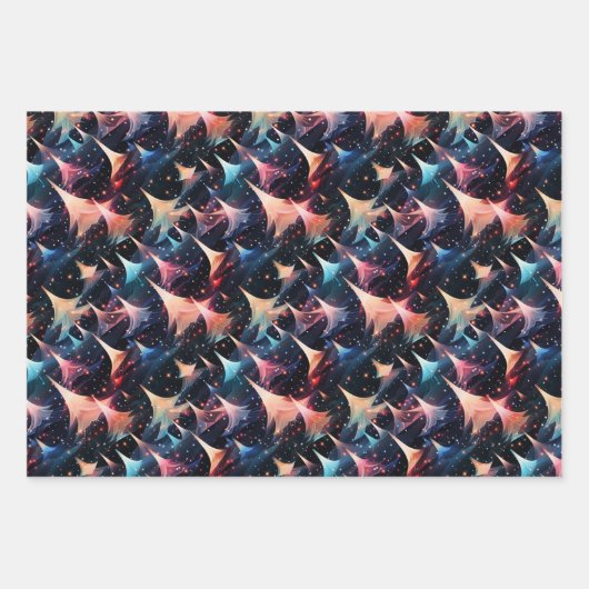 Abstracte moderne bomen: gedurfd kerstontwerp inpakpapier vel (Voorkant 2)