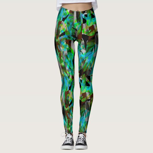 Abstracte moderne borstels leggings (Voorkant)