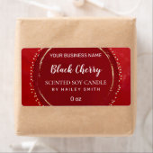 Abstracte moderne Cherry Red Soy Candle Labels (Insitu)
