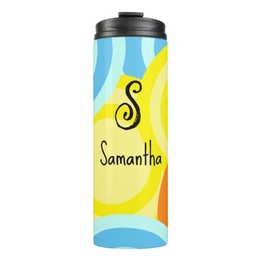 Abstracte Moderne Cirkels Thermosbeker (Voorkant)