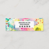 Abstracte moderne Colorful Splashes-Waterverf Mini Visitekaartje (Achterkant)